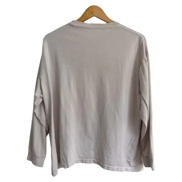 GUESS Jeans Vintage 90s Graphic Long Sleeve Tee White M/L Floral Crewneck Y2K - Picture 2 of 4